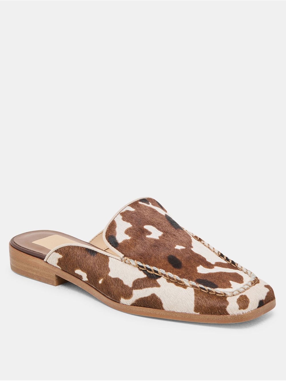 Brown Cowhide Slip-On Mule Loafer for Women